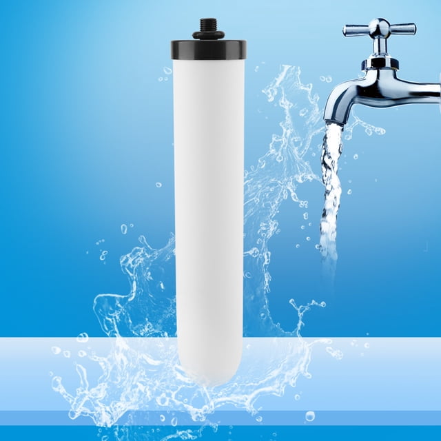 Ceramic Water Filter High Efficiency 0.1m Filtration System with Activated Carbon Core for Gravity Water Purifier Systems White 9.8 X 1.9 Inches