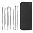 thumbnail image 1 of Miangastore 10pcs Clay Carving Tool Clay Sculpting Tool Engraving Cutter with Leather Bag, 1 of 8
