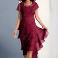 thumbnail image 4 of 2025 Robe à Col en V pour Dames à Manches Courtes, à Lacets, Imprimée, Grande Jupe, Robe d'Été pour Femmes, Robe Maxi pour Dames, Robes d'Été Décontractées pour Femmes, Robe de Saison, Robes Chemise Maxi, Robes Longueur Genou fo, 4 of 5