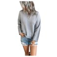 thumbnail image 1 of Women Jacket Long Sleeve V Neck Button Knit Fall Pullover Sweaters Casual Jumper Tops, 1 of 4