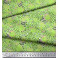 thumbnail image 2 of Soimoi Green Georgette Viscose Fabric Leopard Animal Skin Print Fabric by the Yard 42 Inch Wide, 2 of 3