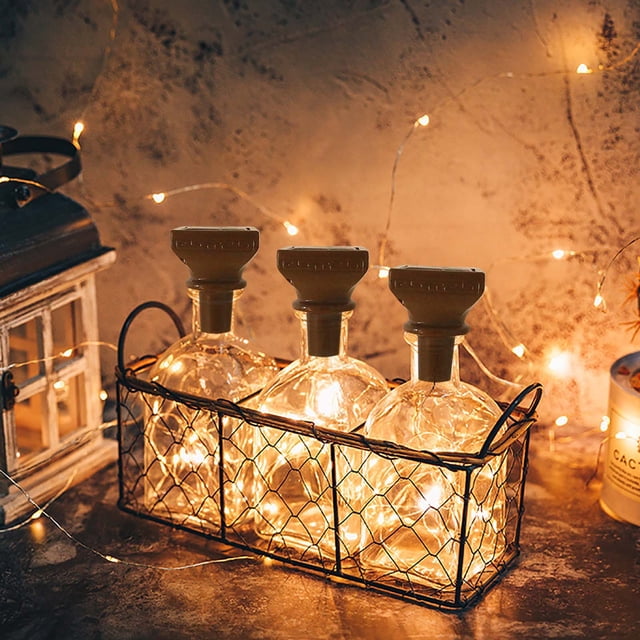 Solar Wines Bottle Plug Copper Wires Light String Led Outdoor Waterproof Creatives Party Garden Decorative Lights