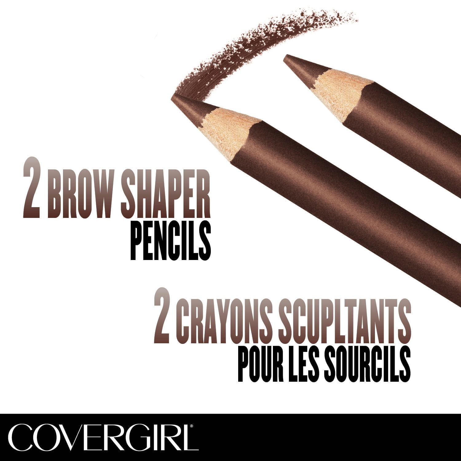 COVERGIRL Crayon à sourcils Easy Breezy Brow Fill + Define, taille-crayon inclus, formule longue durée, très pigmentée et facile à estomper
