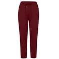 thumbnail image 4 of Jsaierl Women's Straight Leg Sweatpants Drawstring High Wasited Athletic Cropped Pants Solid Color Workout Jogger Sweat Pants with Pockets, 4 of 9
