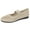 Beige, variant on Women's Comfy Elastic Strap Wedge Slip-On Shoes, Womens Round Toe Ballet Wedge Dress Shoes