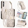 thumbnail image 1 of Étui Rabattable pour FOXDOCK Samsung Galaxy A16 Portefeuille Fonction Floral Embossé Choix de Cadeau Protection Complète Support d'Affichage, 1 of 6