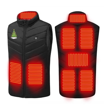 Mceream Heated Vest for Women 8 Heating Zones Sleeveless Lightweight Heated Vest Unisex Warm Jackets for Winter Outdoor Hunting Skiing Camping Chamarra Con CalefaccióN Para Hombre Black XXL
