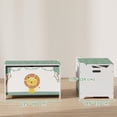 thumbnail image 3 of Qaba Kids Storage Chest with Lid, Safety Hinges and Groove Handles, Green, 3 of 10