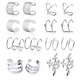 thumbnail image 1 of 8 Pairs Ear Cuff Earrings Creative Clip Cartilage Earrings Non Pierced Earrings, 1 of 10
