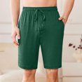 thumbnail image 4 of yoeyez Mens Athletic Shorts 7 Inch Inseam,Men's Solid Color Elastic Waist Button Shorts Casual Beach Shorts Summer Shorts Breathable Daily Basic Pants With Pockets Green,L, 4 of 6