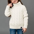 thumbnail image 2 of Birdeem Chandail Tricoté d'Hiver pour Enfants, Couleur Unie, Col Montant, Col Rabattable, Haut à la Mode, Hauts pour Enfants, 2 of 6