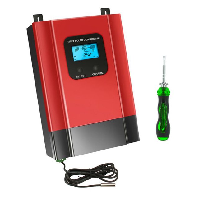 Riwcyla Solar Controller 12243648V Self,Identifying Intelligent Photovoltaic System Solar Charging Controller LCD Display with Backlight