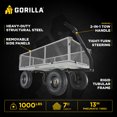 thumbnail image 4 of Gorilla Carts Towable Steel Utility Cart w/ Removable Side Panels, 1000 lb Capacity, Gray, 4 of 8