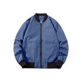 thumbnail image 3 of Faithtur Men's Bomber Flight Jacket Casual Patchwork Fall Winter Coats Zipper Closure Outwear, 3 of 5