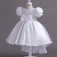 thumbnail image 5 of HXWCHs Robe Tricotée Élégante en Satin Dos Nu Robe de Concours pour Filles Performance sur Scène et Blanc 7-8 Ans, 5 of 5