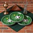 thumbnail image 1 of Fesfesfes 10 Pcs Disposable Football Pattern Paper Plates Sturdy Drinking Cups Party Daily Use Home Office Picnic Supplies, 1 of 6