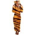 thumbnail image 2 of Combinaison Pyjama Unisexe Adulte Léopard à Capuche avec Fermeture Éclair Manches Longues en Peluche, 2 of 7