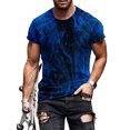 thumbnail image 1 of Bellella T-shirt Homme Col Rond T-Shirts Manches Courtes Hauts d'Été Mode Blouse Imprimée Numérique 3D Pull Style J 5TG, 1 of 2