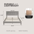 thumbnail image 2 of DeCoro Cambridge Upholstered Wooden Platform Bed Frame with Headboard, King, 2 of 11