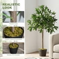 thumbnail image 4 of Outsunny Ensemble de 2 Lauriers Artificiels de 3 Pi, Plante Factice en Pot Réaliste, 4 of 10