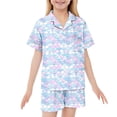 thumbnail image 3 of Toddler Girls Gradient Scale Print Two Piece Pajama Set Summer Short Sleeve Comfortable Sleepwear, 3 of 3