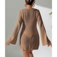 thumbnail image 3 of Pounoo Robe Courte Sans Manches à Col en V Ajourée pour Femmes, Cache-Maillot de Plage au Crochet, Garniture Colorée à Franges, Maillot de Bain Assorti, Tenue de Fin de Semaine, Cadeau, 3 of 5