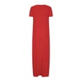 thumbnail image 3 of fatyb Robes Maxi pour Femmes Col Rond Manches Courtes Robes Décontractées Robes T-Shirt Amples pour Femmes P-5TG, 3 of 5
