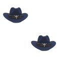 thumbnail image 1 of Decodeary Western Outback Cowboy Hat Channel Inner Cowboy Classic Hat Large Brim Provides dark blue 2Set, 1 of 6