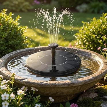 Water Pump Solar Powered Floating Fountain with 7 Nozzles Automatic Water Pump for Bird Bath Garden Pond and Patio Decor(1 Set) by JASKFLY