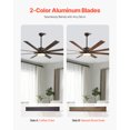 thumbnail image 2 of VEVOR Ventilateur de Plafond 72 Pouces avec Lumière Télécommande 6 Vitesses Moteur Réversible Café, 2 of 9