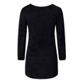 thumbnail image 3 of Innerwin Hauts en Tricot Manches Longues Femme Chandail Décontracté Col Rond Tunique Ample Blouse Noir TP, 3 of 6