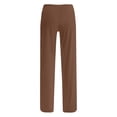 thumbnail image 4 of ohmzyzo Womens Summer Fashion Solid Casual Elastic Waist Drawstring Long Pants, 4 of 5