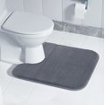thumbnail image 2 of ORUYROP Memory Foam Toilet Bath Mat U-Shaped, 24 X 20 Inches,Soft and Comfortable, Super Water Absorption, Non-Slip, Machine Wash and Easier to Dry for Bathroom Commode Contour Rug, Dark Gray, 2 of 7