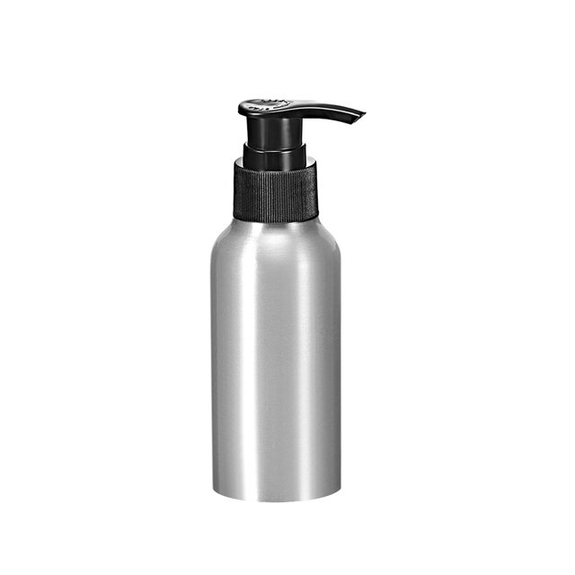 Unique Bargains 4oz/120ml Aluminium Pump Bottle with Pump Cap,Empty Refillable Container Travel Bottle