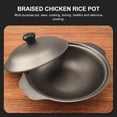 thumbnail image 4 of CIMAXIC 1 Pc Strong Cast Iron Casserole Yellow Stewed Chicken Rice Pot With Lid,8.66"X7.09"X2.36", 4 of 4