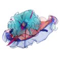 thumbnail image 1 of MesaSe Sun Hat Mesh Flower Decor Lightweight Curling Edge Faux Crystal Party Cap Stage Show Cap, 1 of 10
