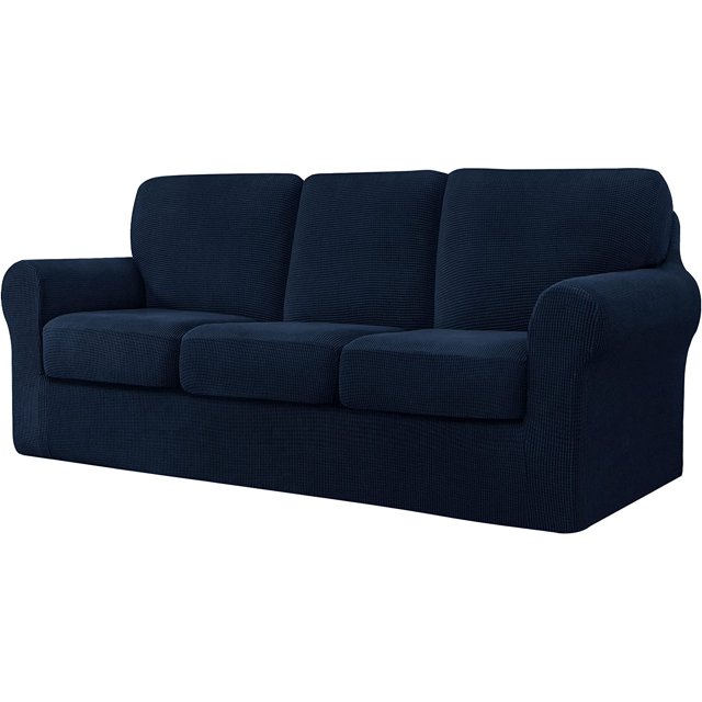 CHUN YI Stretch Checks Spandex Sofa Cover Separate Backrests Cushions Cover Slipcover