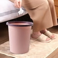 thumbnail image 4 of Small Trash Can with Lid | Press Top Wastebasket for Bathroom, Kitchen, or Office | Plastic Garbage Bin with Bag Holder | Compact Step-On Trash Can for Small Spaces, Dorm, or RV, 4 of 7