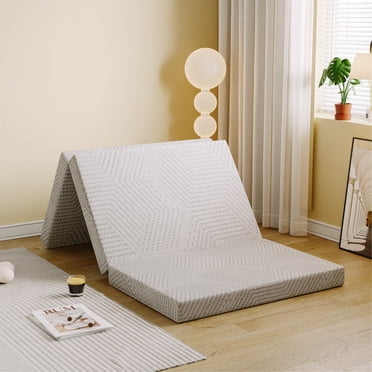 EGOHOME 4 inch Tri Folding Memory Foam Mattress, Portable Guest Bed, Twin XL Size, 80"*39"*4"