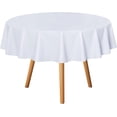 thumbnail image 1 of Nappe Ronde en Plastique Transparent - - Protège-Nappe en Vinyle PVC Anti-Déversement d'Huile, Essuyable, Housse de Table pour Tables à Manger, Fêtes, Camping, Cristal Clair, 1 of 7