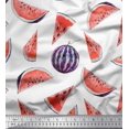 thumbnail image 1 of Soimoi Poly Georgette Fabric Watermelon Fruits Print Fabric by The Yard 52 Inch Wide, 1 of 3