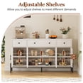 thumbnail image 4 of Sideboard Cabinet with 4 Doors & 3 Drawers, Wooden Buffet Cabinet Coffee Bar Table with Adjustable Shelf, Storage Cabinet for Kitchen, Dining Room, Hallway, 4 of 9