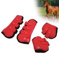 thumbnail image 4 of Horse Leg Guard, Horse Jumping Boots Reduce Injury Prevent Slip Front Hind Adjustable  For Equestrian Equipment A Set Of Red Front And Hind, 4 of 8