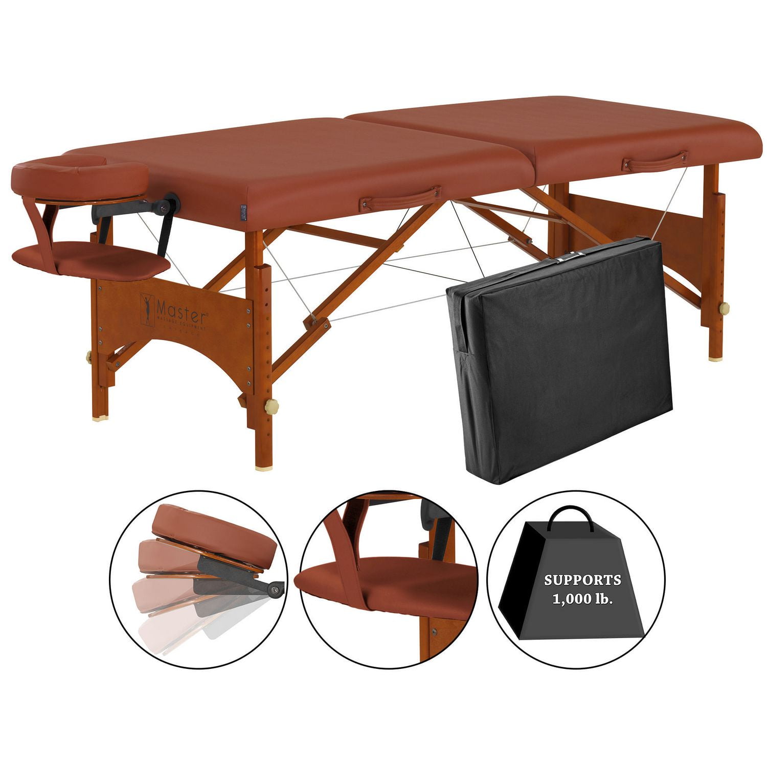 Table de massage portative Fairlane de format sport de Master Massage, couleur cannelle - 25 po