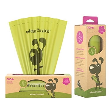 Earth Rated Dog Poop Bags, 300 Dog Waste Bags on a Large Single Roll, Guaranteed Leak-Proof, Lavender-Scented, Great for Backyard Pickups, Each Poop Bag Measures 8 x 13 Inches