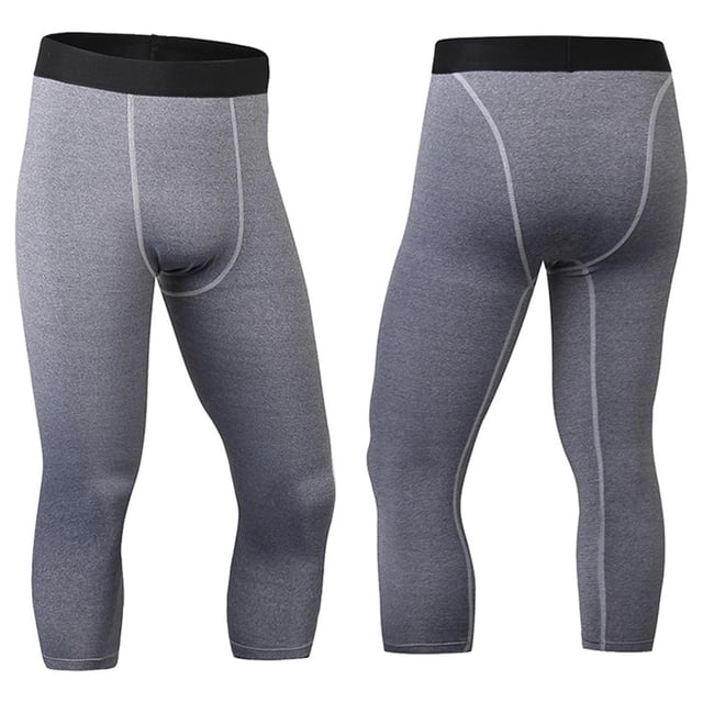 EOYWHK Mens Workout Leggings Athletic Breathable Capris Compression Pants Stretchy Comfort Gym Running Jogging Pants
