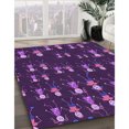 thumbnail image 3 of Ahgly Tapis Rectangulaire Lavable en Machine Intérieur Transitionnel Orchidée Foncée Violet, 7 Pieds x 9 Pieds, 3 of 7