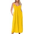 thumbnail image 1 of LSLJS Robe d'Été Décontractée Aguichant pour Femme, Sans Manches, à Col Rond, Unie, avec Fente, Grande Taille, 1 of 4