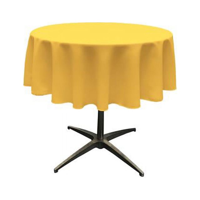 LA Linen TCpop58R-YellowDrkP47 Nappe Popeline en Polyester Jaune Foncé - 58 Po Ronde
