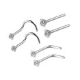 thumbnail image 2 of 6Pcs Nose Studs, Nose Screws Rings Set, Nose Rings for Women, Men Birthday Gifts Argent, 2 of 8